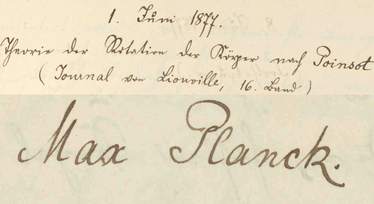 Unterschrift Max Planck